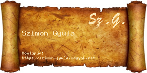 Szimon Gyula névjegykártya